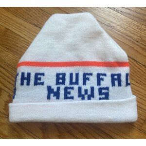 Vintage 80s 90s Buffalo News Winter Hat Beanie Knit Cap USA Retro Bills Sabres